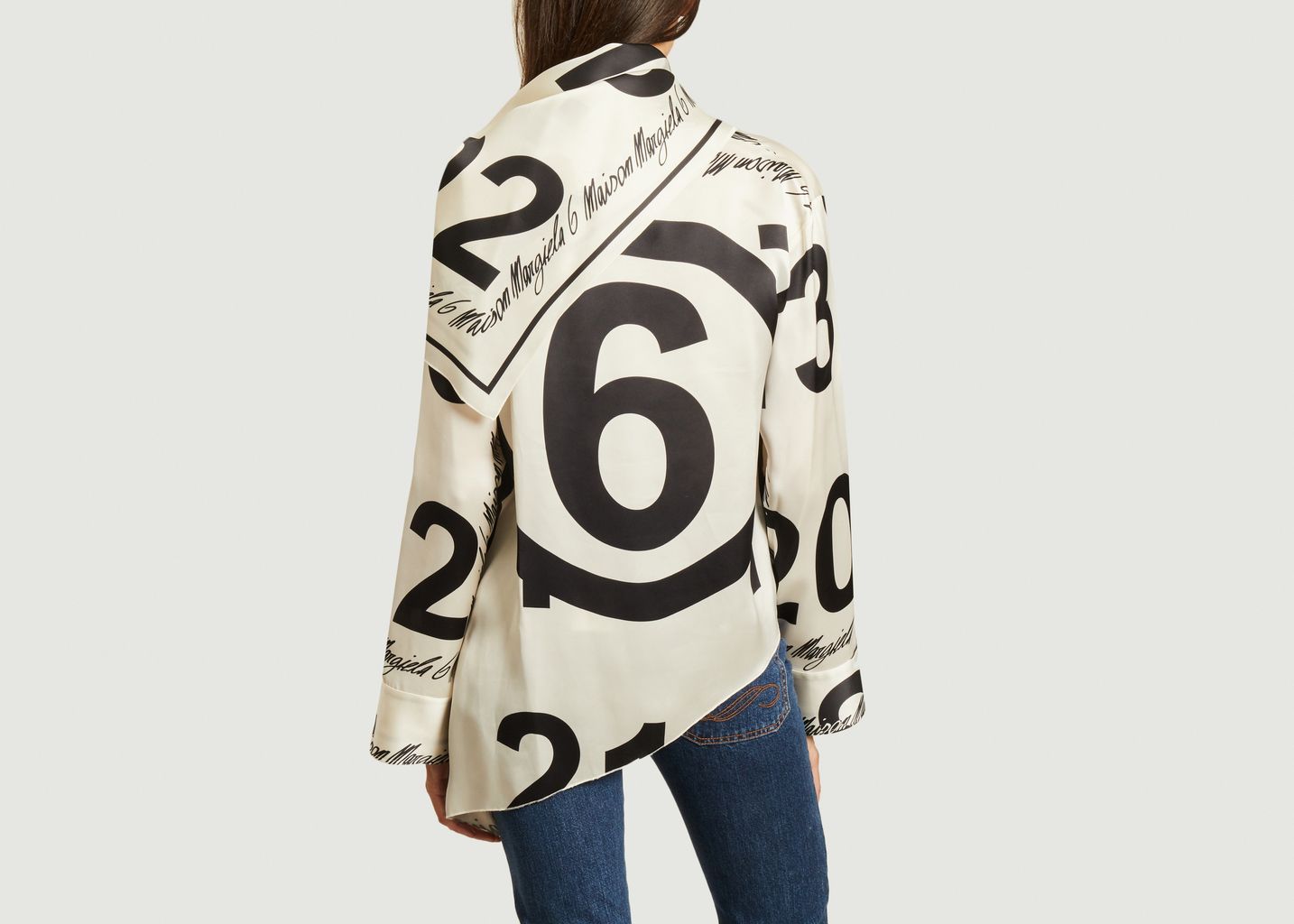 Blouse drapée à logo - MM6 Maison Margiela