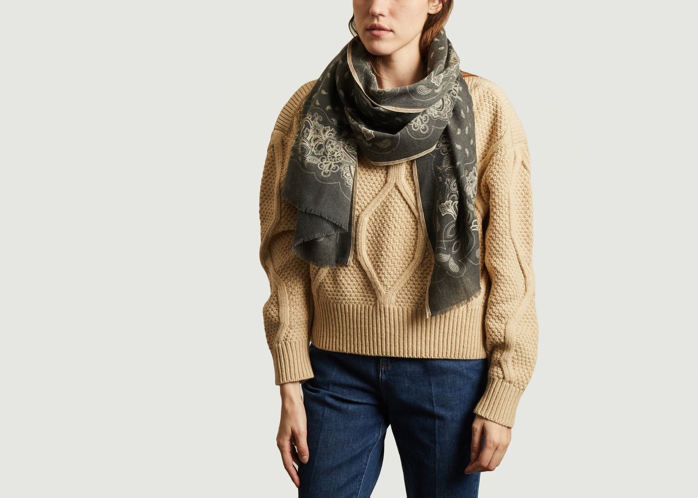 N°536 fancy print wool scarf - Moismont