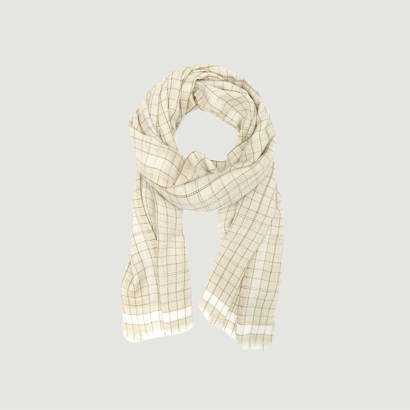 N°557 checked wool scarf - Moismont