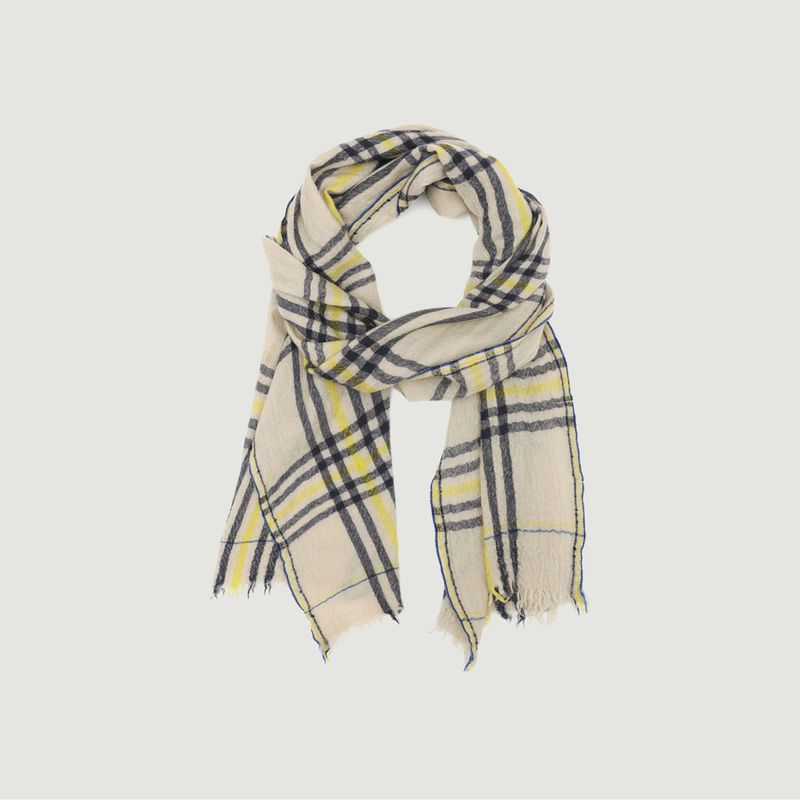 N°547 checked wool and cashmere scarf - Moismont