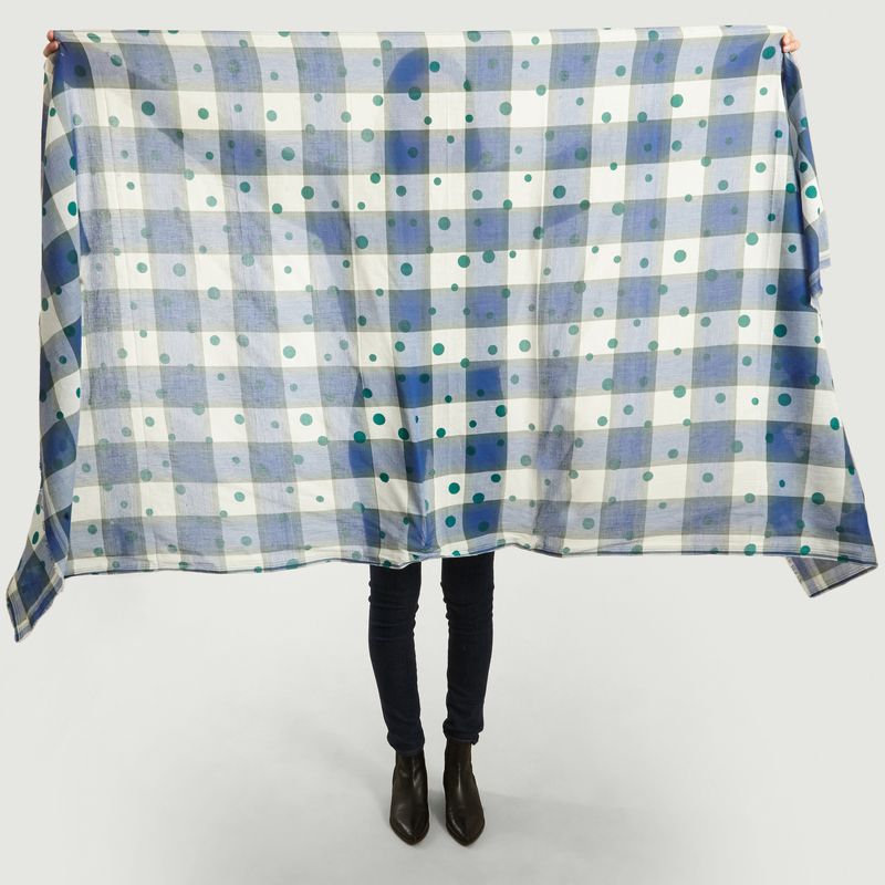 N°426 Check And Dots Pattern Scarf - Moismont