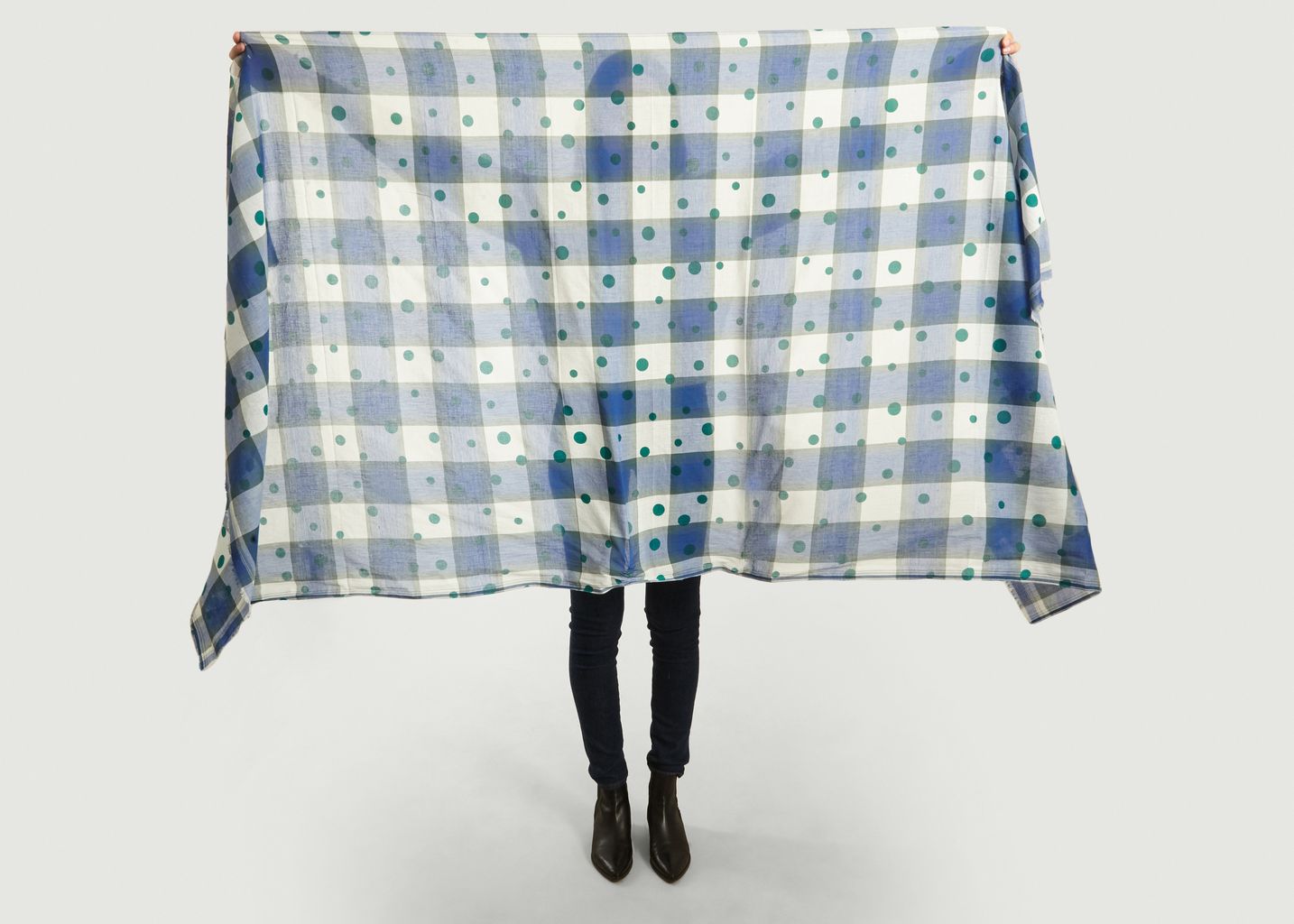 N°426 Check And Dots Pattern Scarf - Moismont