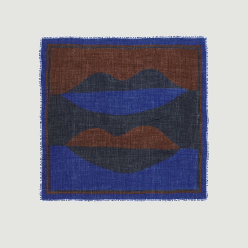 N°445 wool printed square scarf - Moismont