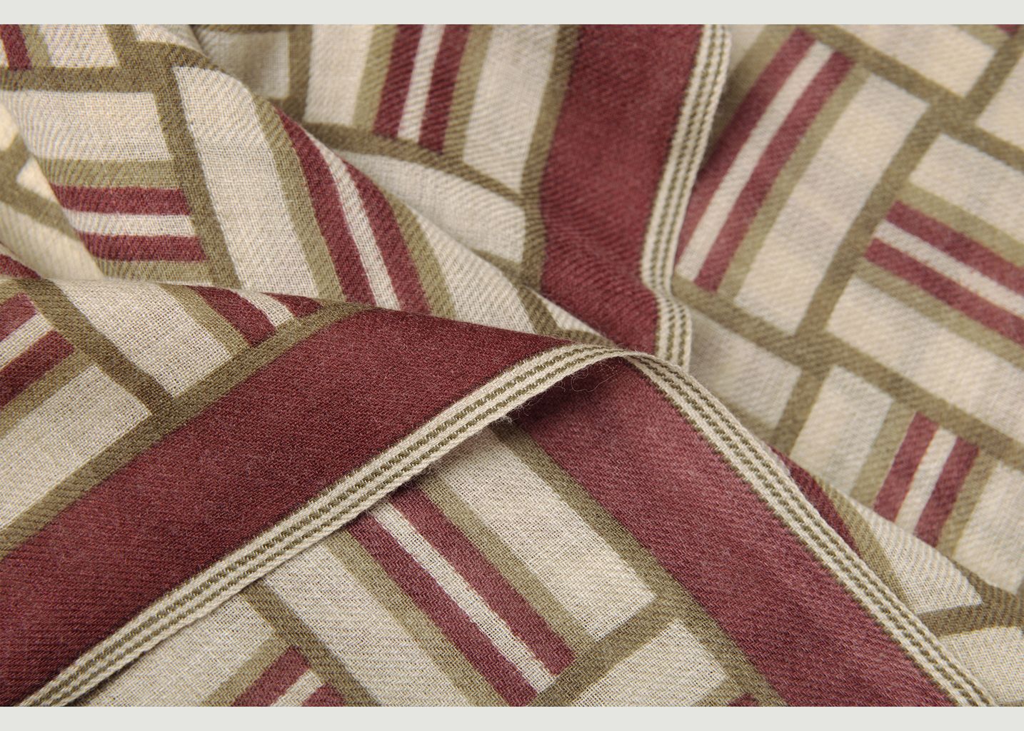 N°460 geometric pattern wool scarf - Moismont