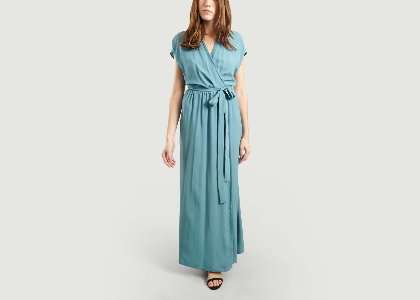 Cotonaria Wrap Dress Light Blue - Momoni
