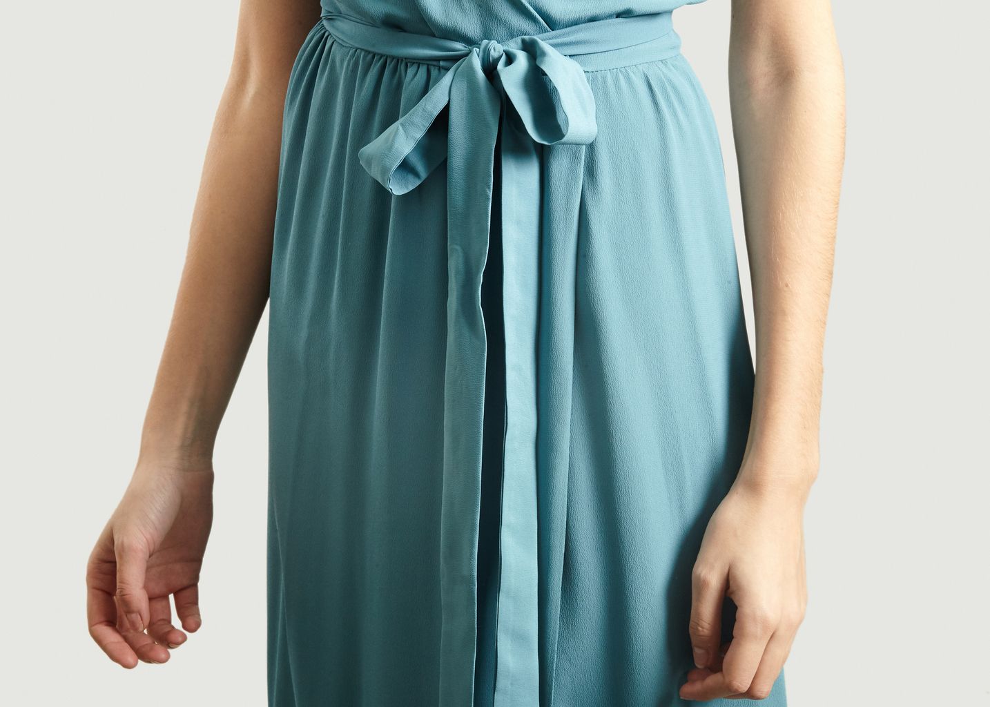 Cotonaria Wrap Dress Light Blue - Momoni