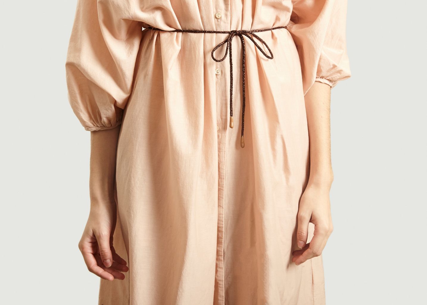 Begonia Cotton and Silk Long Shirt Dress - Momoni