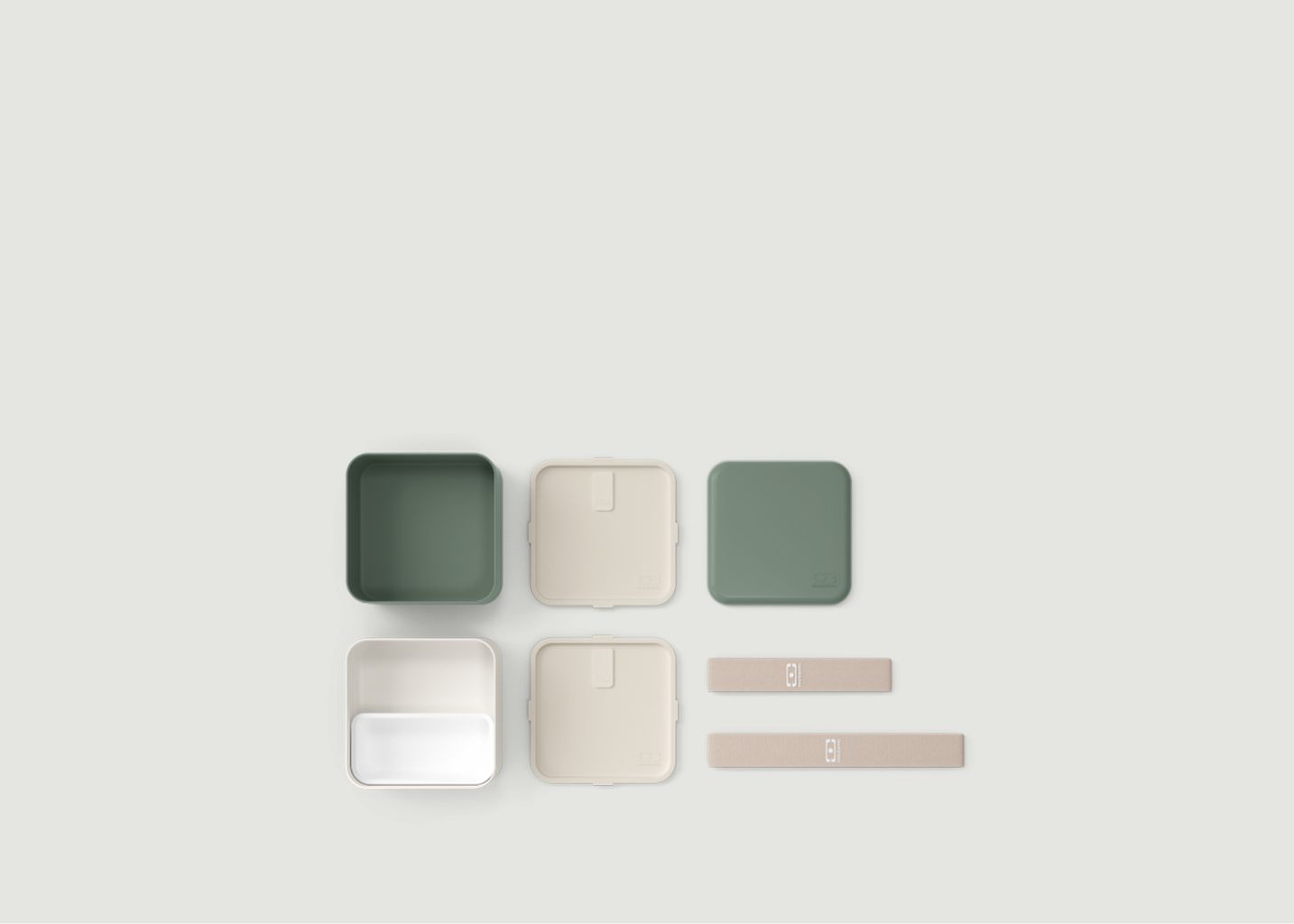 MB Square green Natural - The square bento made in France - monbento