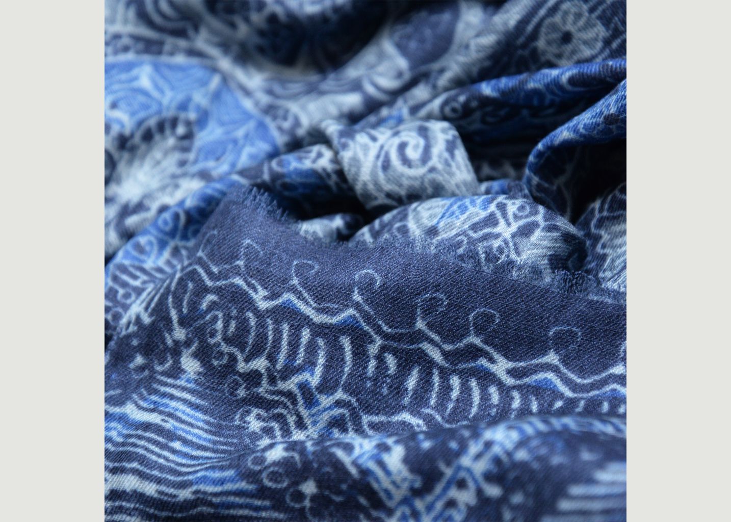 Sacha fancy pattern wool and modal scarf - Monsieur Charli
