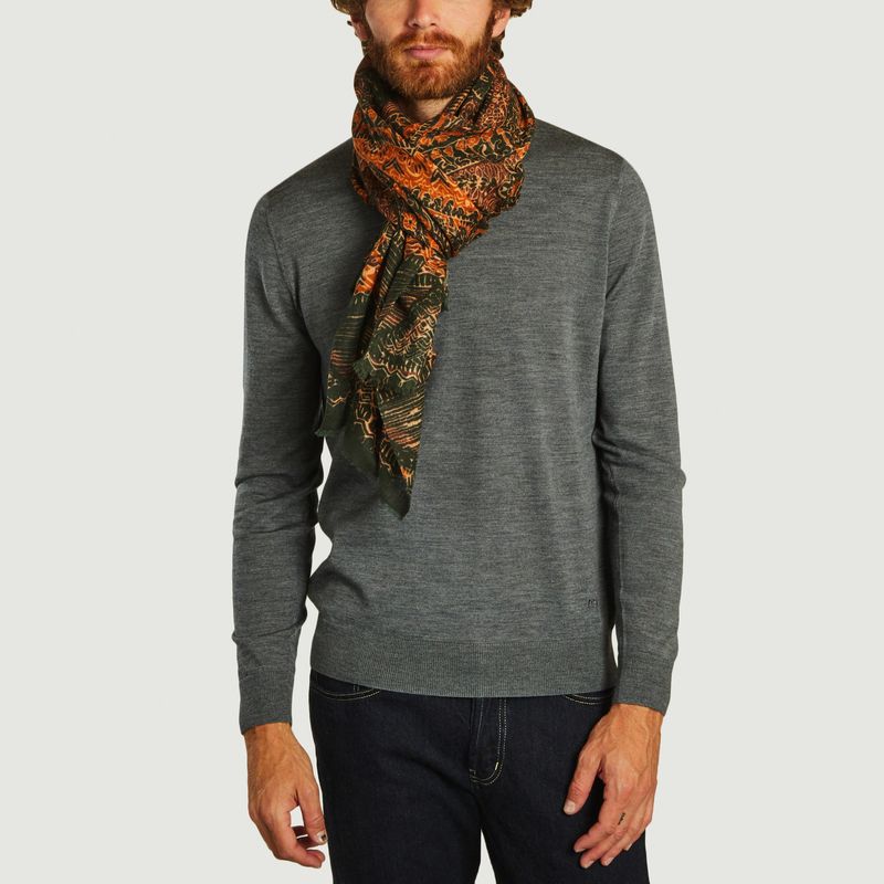 Sacha fancy pattern wool and modal scarf - Monsieur Charli