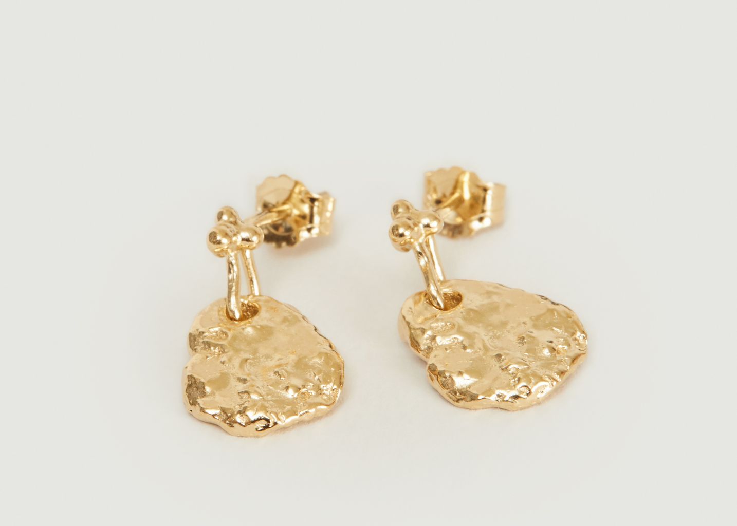 Boucles d'oreilles puces en vermeil jaune Ina - Monsieur