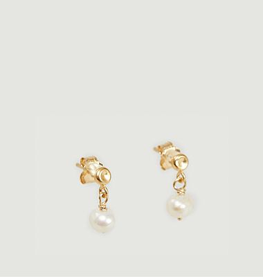 Tia yellow vermeil and pearl earrings