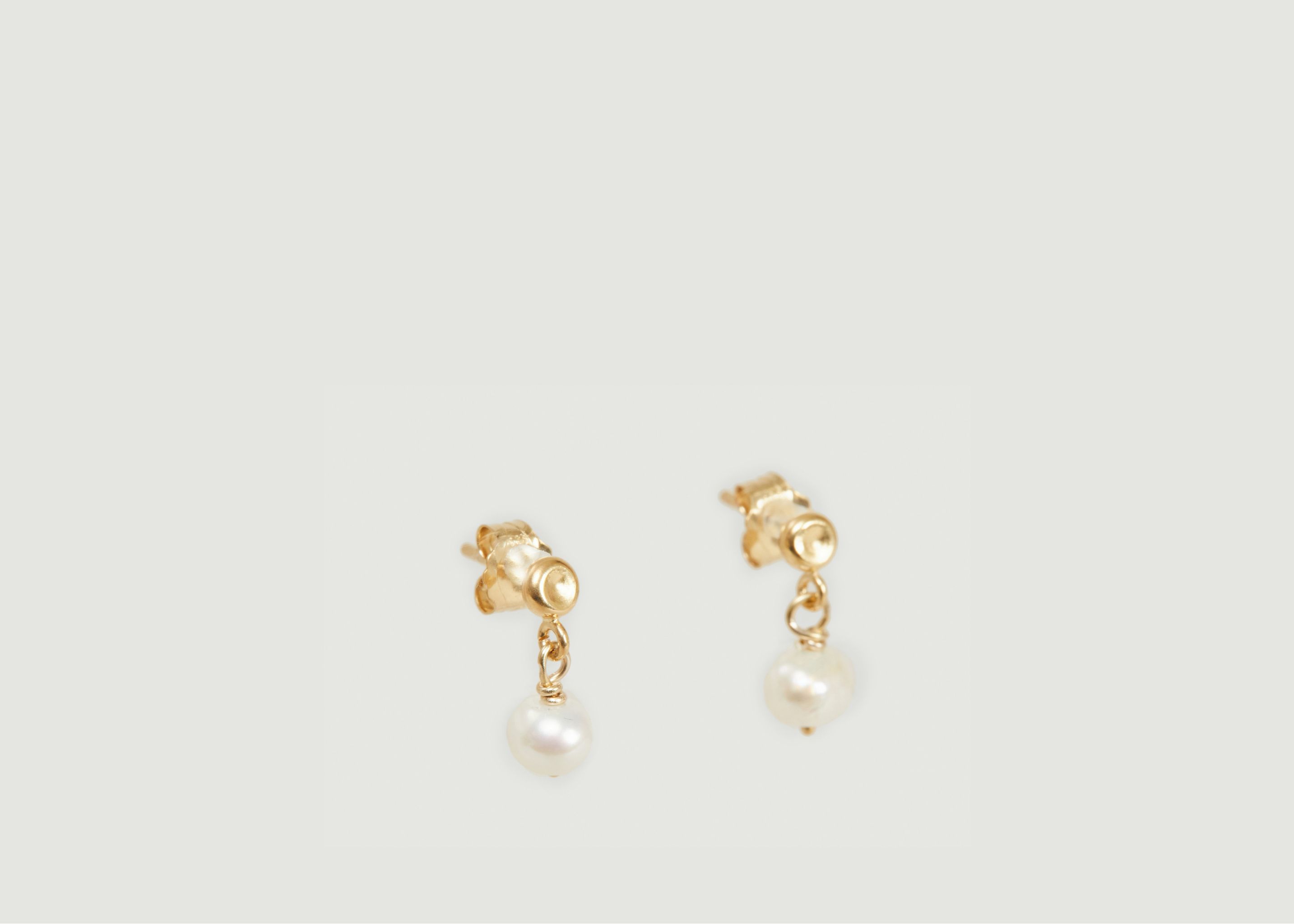 Tia yellow vermeil and pearl earrings - Monsieur