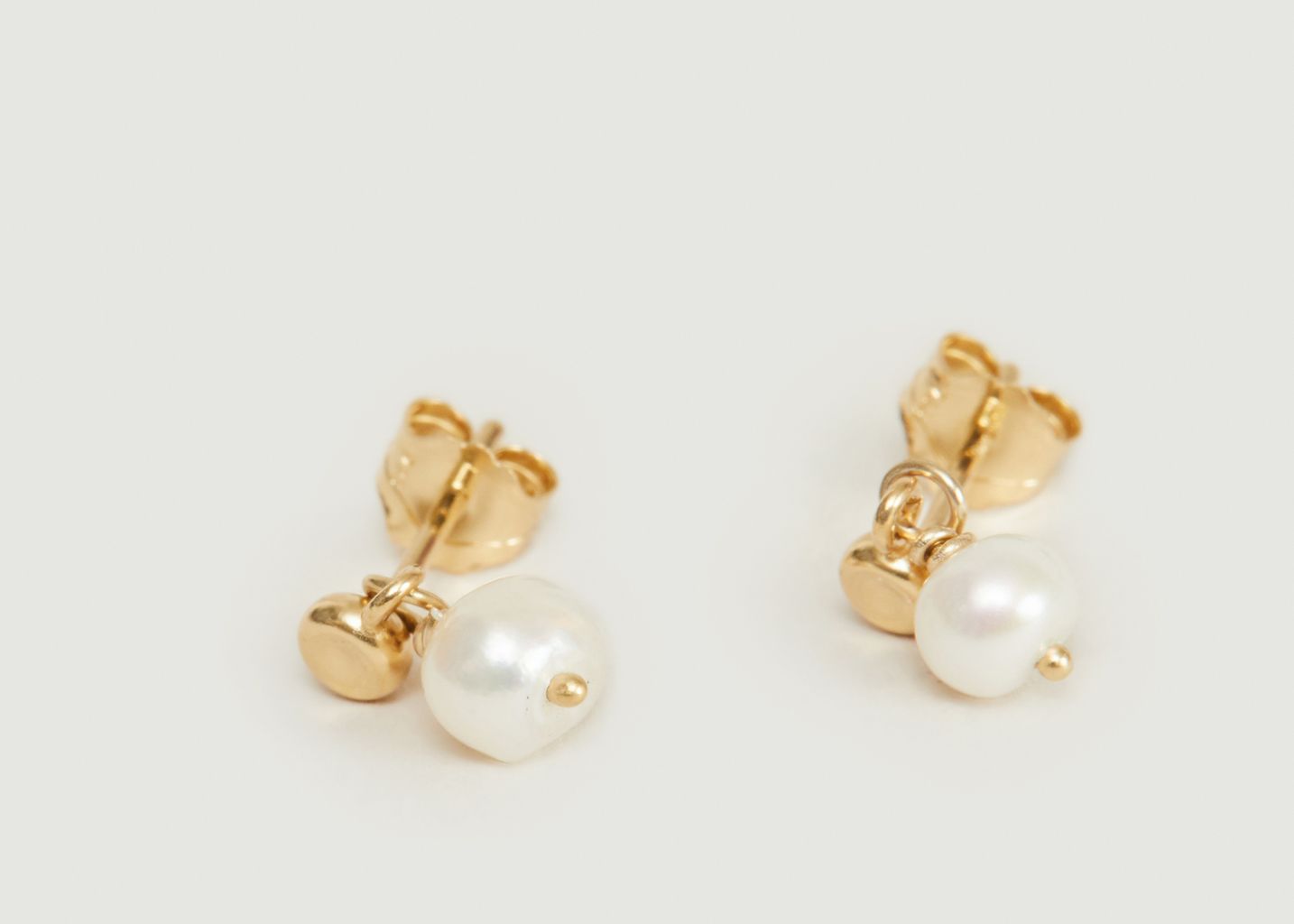 Boucles d'oreilles puces vermeil jaune et perle Tia - Monsieur