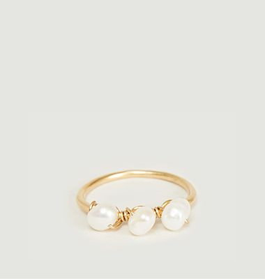 Tia yellow vermeil and pearls ring