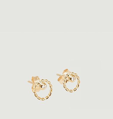 Alya gold and diamond stud earrings