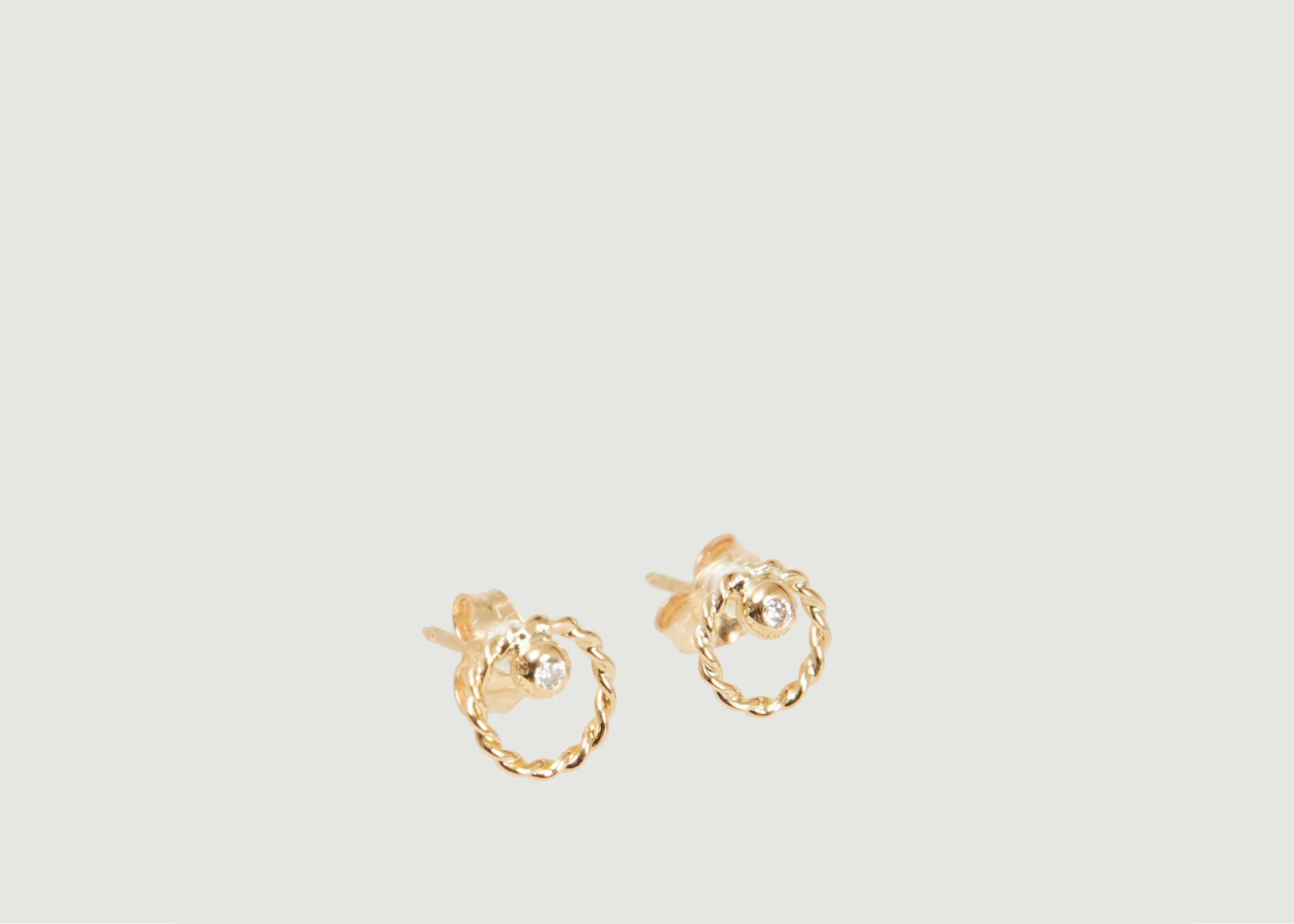 Alya gold and diamond stud earrings - Monsieur