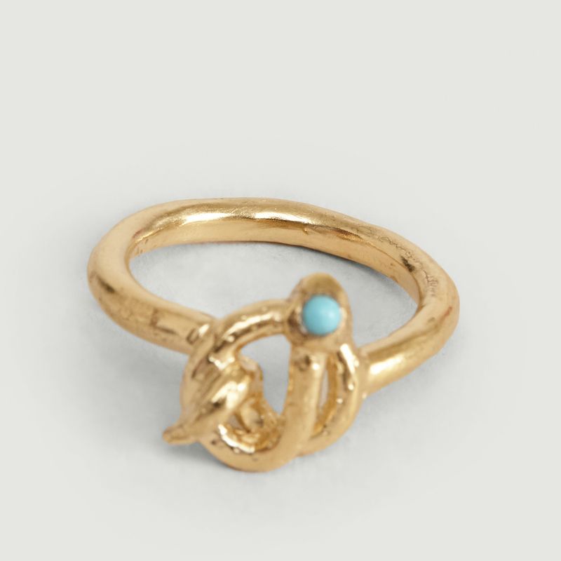 Illy small vermeil ring with turquoise - Monsieur