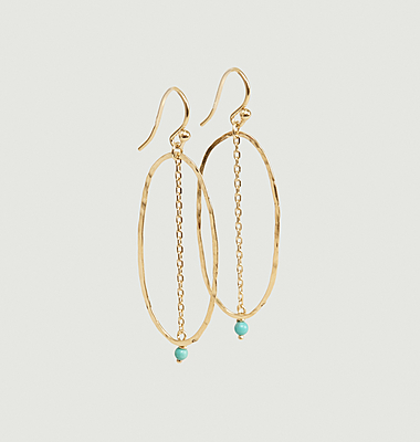 Bohème dangling earrings with tuquoise