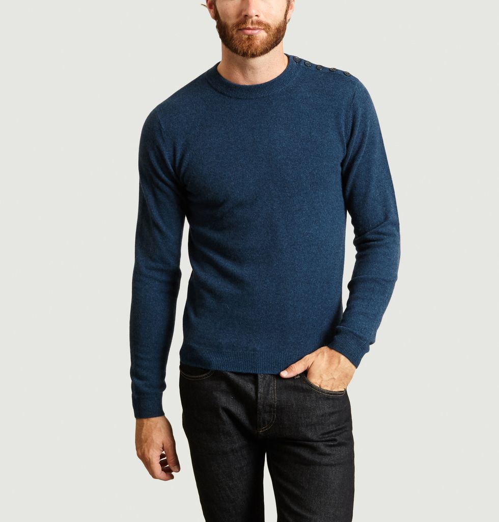 Pull Bonifas Cachemire Bleu canard Maison Montagut | L’Exception Pull Bonifas Cachemire Bleu canard Maison Montagut | L’Exception