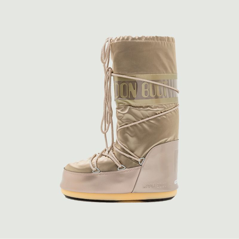 Icon Glance Silver satin boots - Moon boot