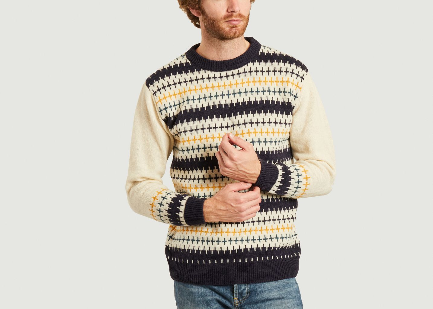 Geometric pattern jacquard pap sweater - Le Mont St Michel