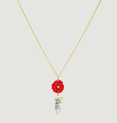 The Wizard of Oz poppy and rat necklace