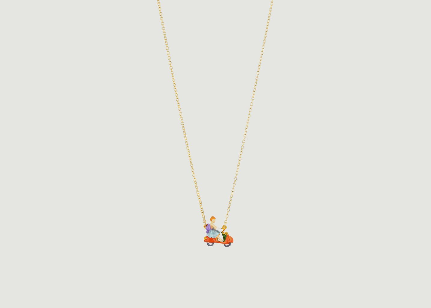 Cinderella and pumpkin scooter pendant necklace - N2