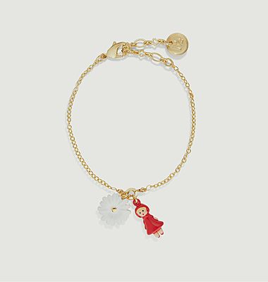 Bracelet charms le petit chaperon rouge et marguerite