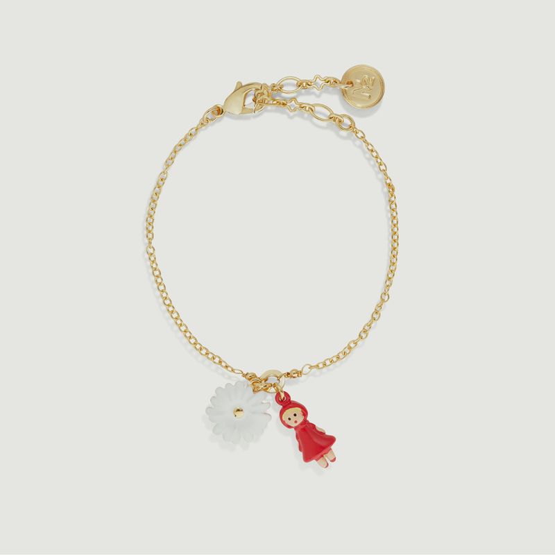 Bracelet charms le petit chaperon rouge et marguerite - N2