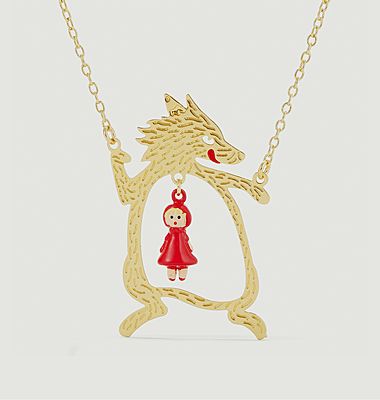 Big bad wolf and little red riding hood necklace
