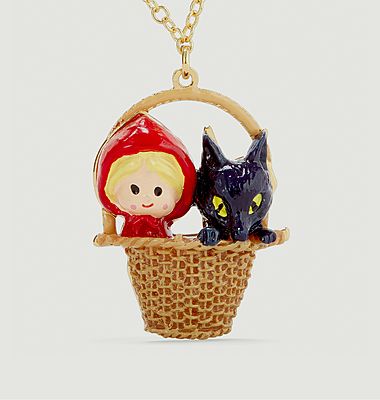 Necklace basket Little Red Riding Hood and the wolf