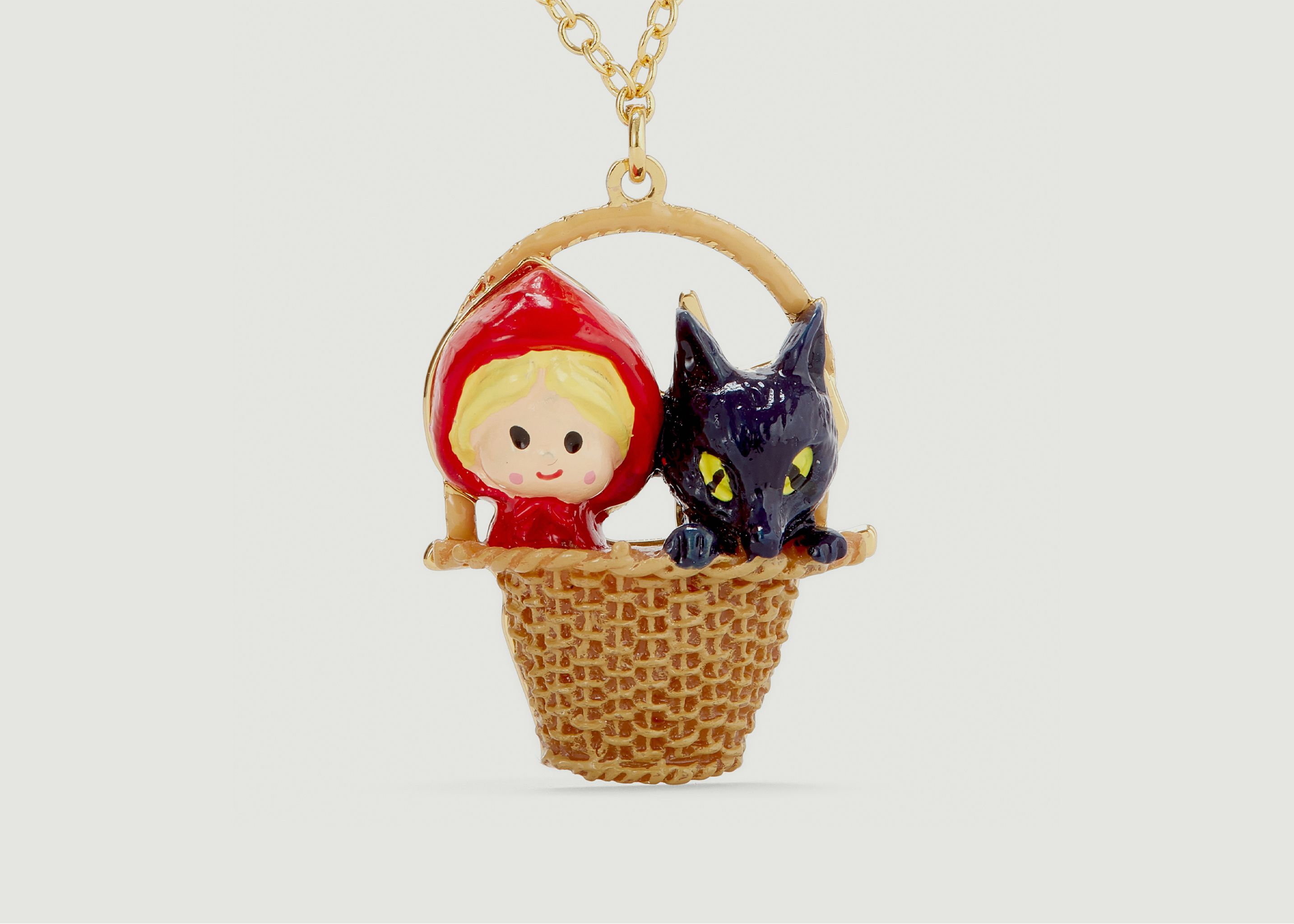 Necklace basket Little Red Riding Hood and the wolf - N2