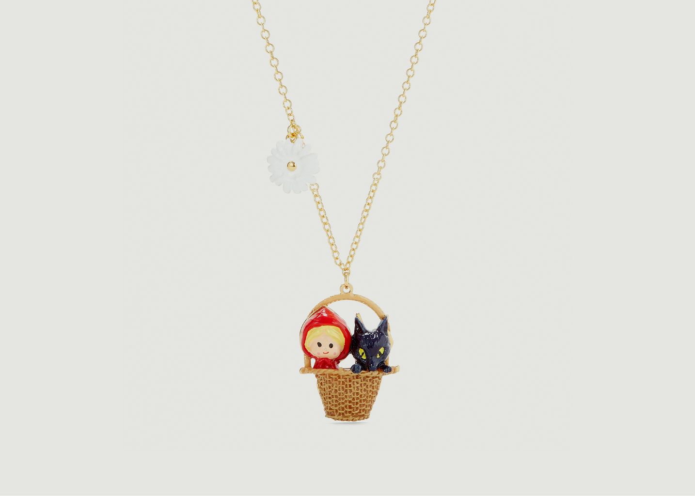 Necklace basket Little Red Riding Hood and the wolf - N2