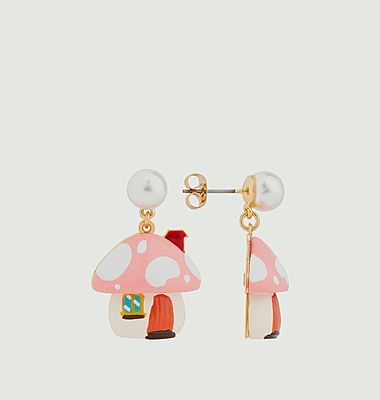 Mushroom pendant earrings