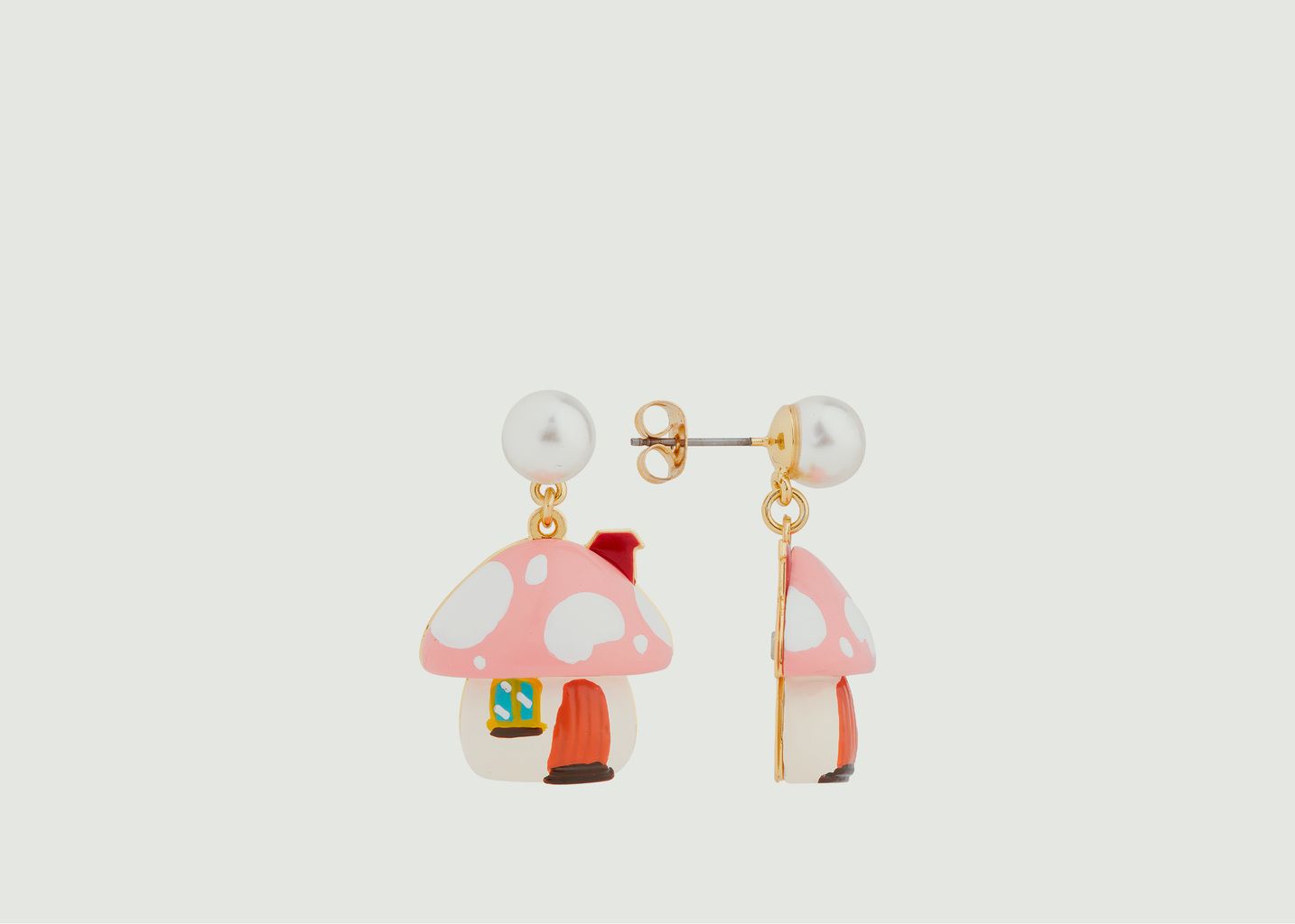 Mushroom pendant earrings - N2