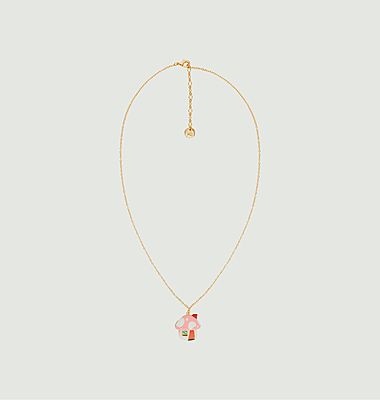 Necklace chain with pendant house Champimignon