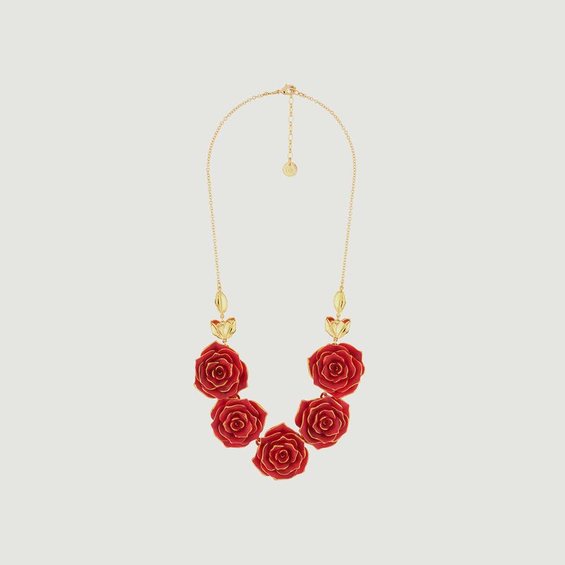 Collier Plastron Roses Rouges - N2