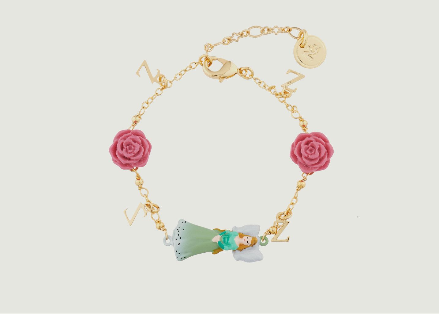 Bracelet Fin Belle Endormie Et Roses - N2