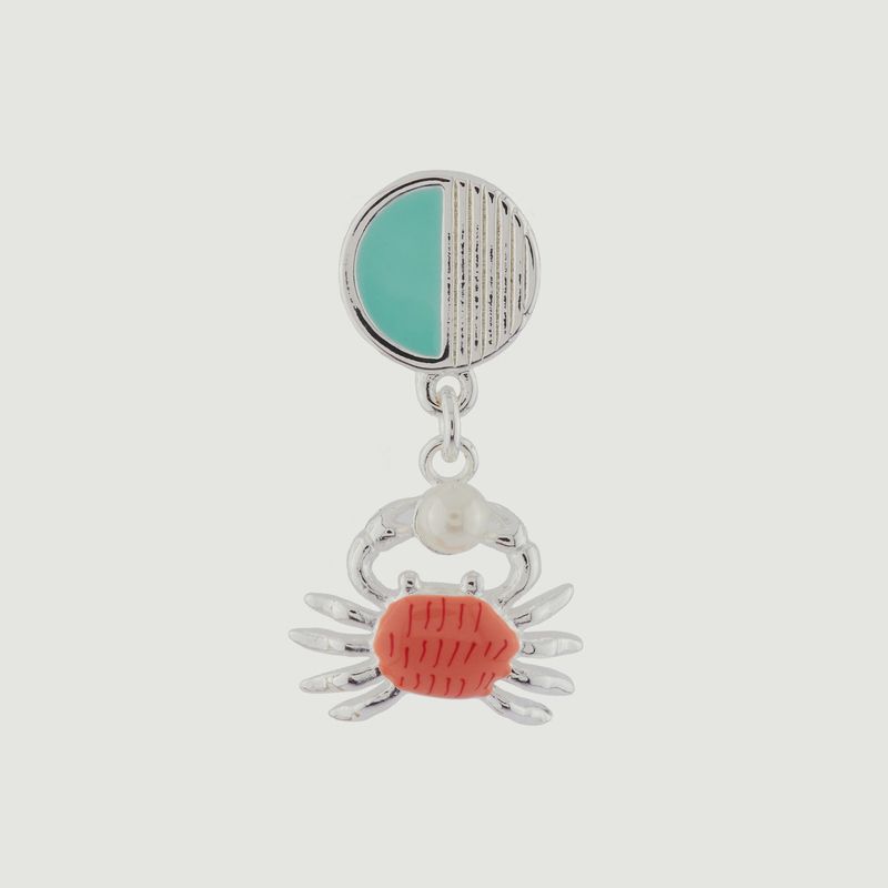 Crab and Pearl Statement Earring - N2