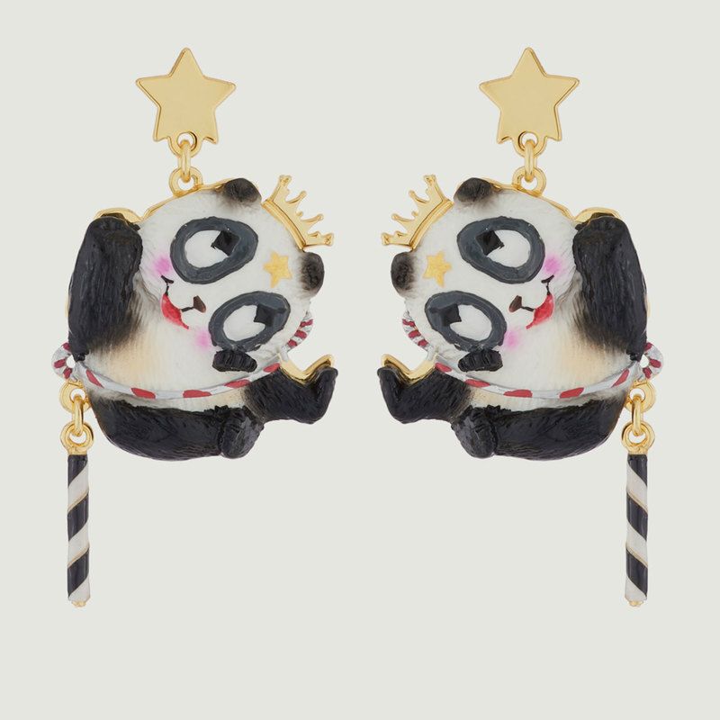 Flying Panda Pendant Earrings - N2
