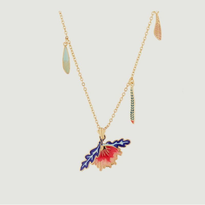 Flower necklace with pendant - N2