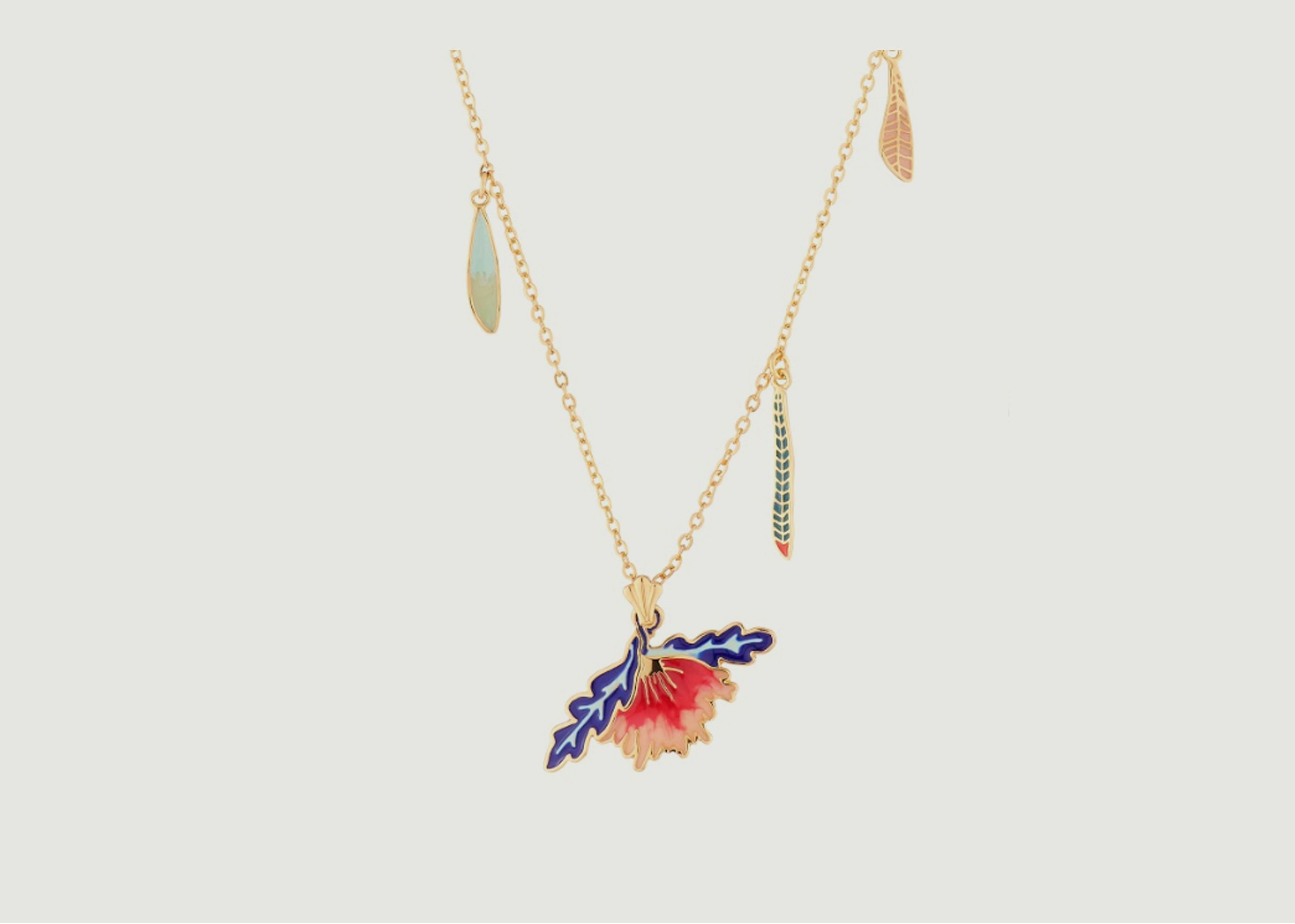 Flower necklace with pendant - N2