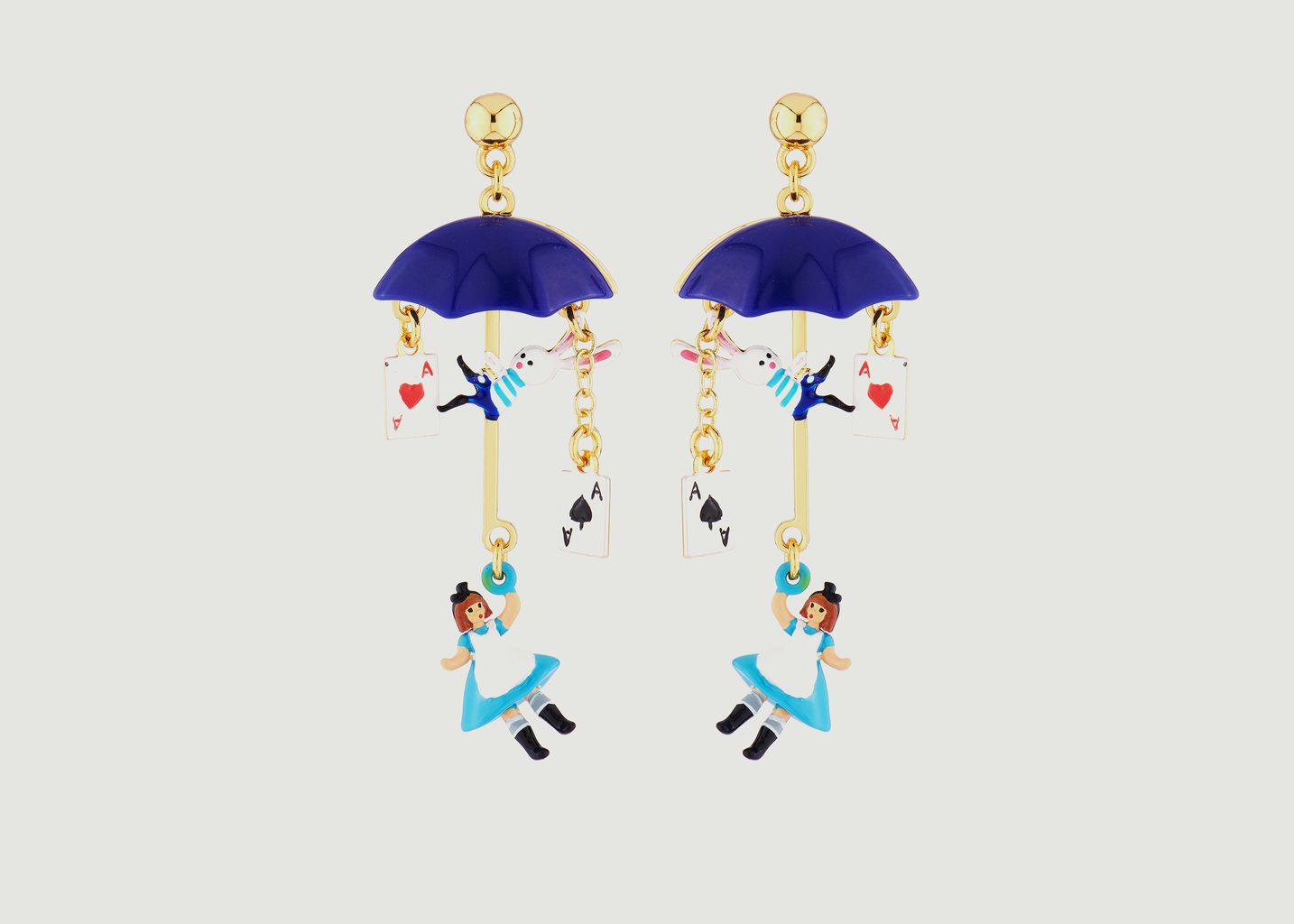 Boucles d'oreilles pendantes avec charms Alice parapluie - N2