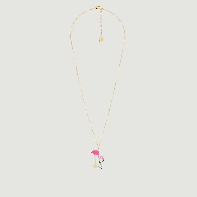 Teatime Alice Et Flamant Rose necklace with pendant - N2