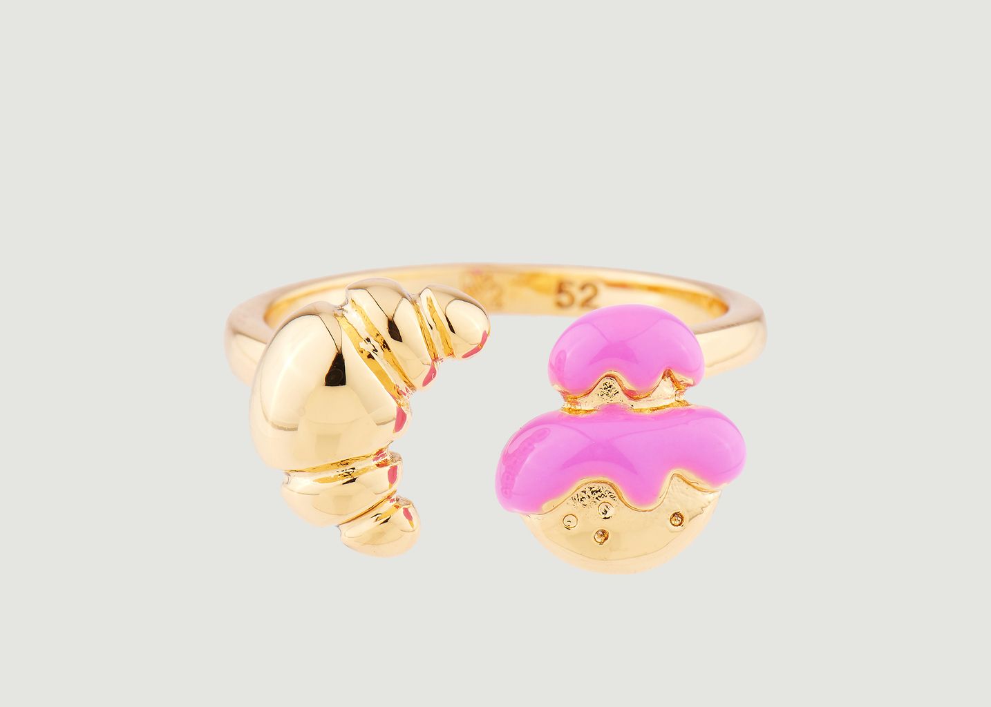 Croissant and cream puff adjustable ring - N2