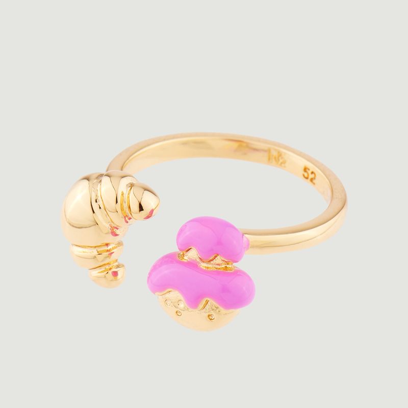 Croissant and cream puff adjustable ring - N2