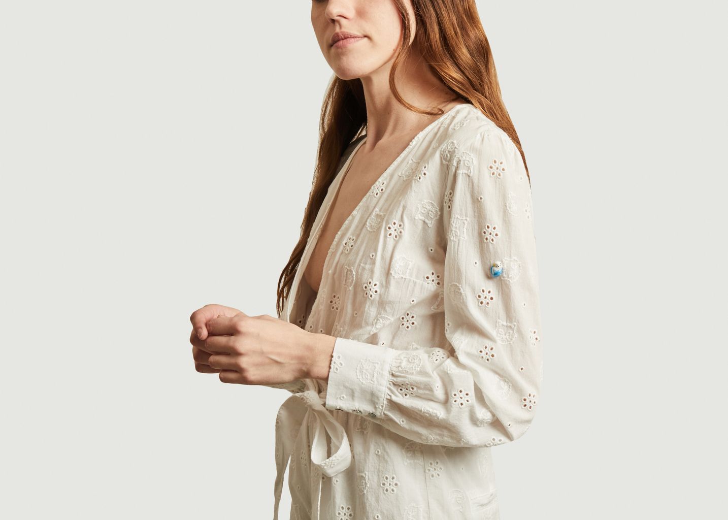 Gatto Bianco embroidered cotton playsuit - Nach