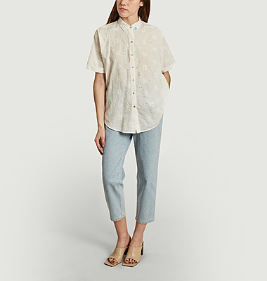 Chemise manches courtes oversize brodée Gatto Bianco