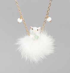 White Mouse Necklace 
